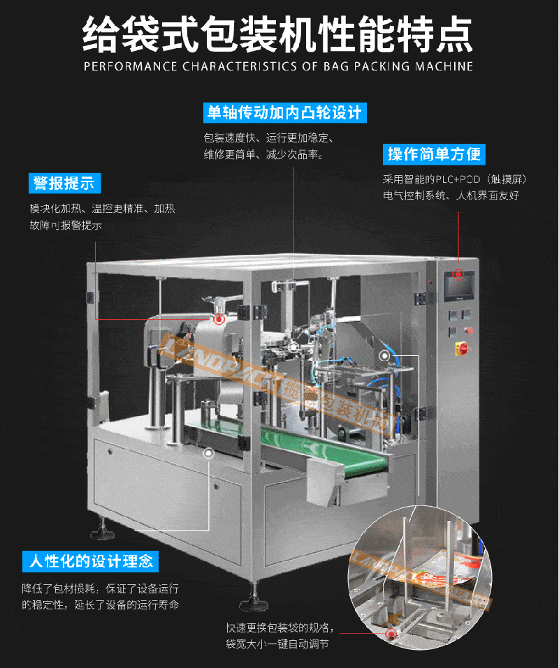  紅棗包裝機(jī)、紅棗給袋式包裝機(jī)特點(diǎn)